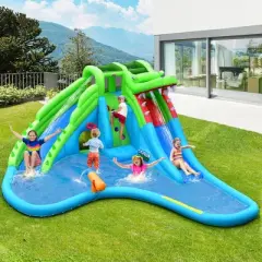 Costway Inflatable Style Water Slide Upgraded Kids Bounce Castle w/780W Blower