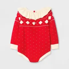 Baby Girls' Fair Isle Sweater Romper - Cat & Jack&trade; Red