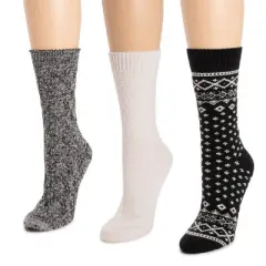 MUK LUKS Women's 3 Pack Boot Socks