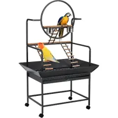 Large Parakeet Cage with Rolling Stand, Spacious Bird Home with Detachable Base, Easy-Clean Tray Included, Mobile & Stable Design