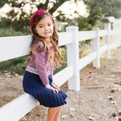 Hope & Henry Girls' Organic Cotton French Blocked Sweater Dress, Infant