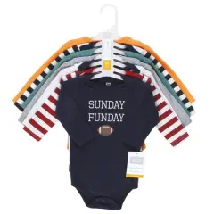 Hudson Baby Unisex Baby Cotton Long-Sleeve Bodysuits, Sports Stripes