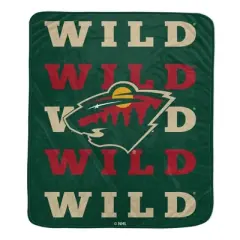 NHL Minnesota Wild Repeat Logo Wordmark Ultra Soft Blanket