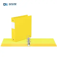 Premium Economy 2" Round Ring Binder 6pk Yellow: Davis Group, Polypropylene, 400 Sheet Capacity, Hard Cover, 2 Pockets
