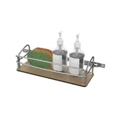 Rev-A-Shelf Steel Cabinet Door Mounted Storage Organizer for Spice Bottles or Cleaning Supplies in Laundry Rooms, Kitchens, and Bathrooms, 54DS-14-1