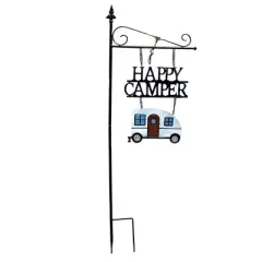 Home & Garden 32.0" Happy Camper Poke Vacation Site Decor Direct Designs International  -  Decorative Garden Stakes