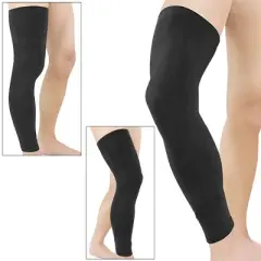 Unique Bargains Sport Elastic Leg Knee Long Sleeve Support Protector Brace Guard Black XL Size