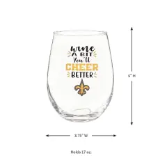 Evergreen New Orleans Saints, 17oz Boxed Stemless Wine