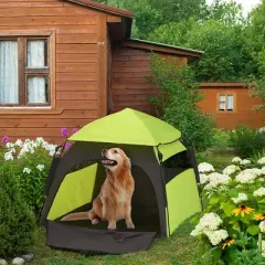 PawHut Pop Up Dog Tent for Extra Large and Large Dogs, Portable Pet Camping Tent with Carrying Bag for Beach, Backyard, Home, Green