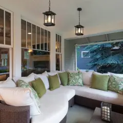 LNC 8" Square Cage Modern Outdoor Pendant Lamp Matte Black: Weather-Resistant, Glass Shade, E26