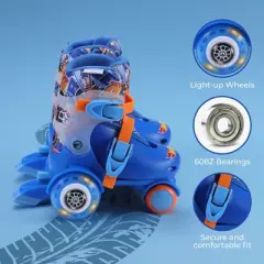 Hot Wheels Kids Trainer Skates - Light Up Wheels, ABEC 5 Bearings, Durable PVC Material