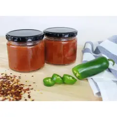 Cornucopia Brands-10oz Glass Salsa Jars with Black Lids 12pk