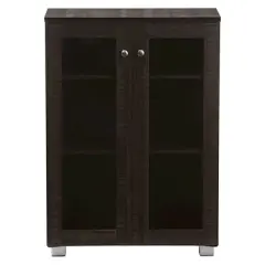 Mason Modern and Contemporary Multipurpose Storage Cabinet Sideboard - Dark Brown - Baxton Studio