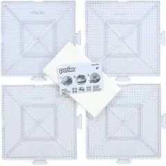 Perler Pegboards 4/Pkg-Large Square Clear
