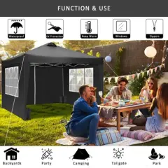SKONYON 10' x10' Canopy Tent Instant Pop-Up Canopy Folding Tent Sun Shelter UV50+
