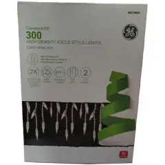 GE 300-Count ConstantON Clear Mini Incandescent Icicle Christmas Lights 8.8-Feet