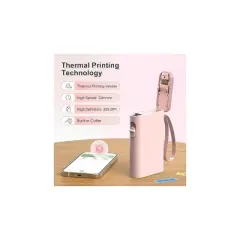 Nelko P21 Bluetooth Label Printer Pink with 14x40mm 100pc Roll and 14x40mm 180pc Roll