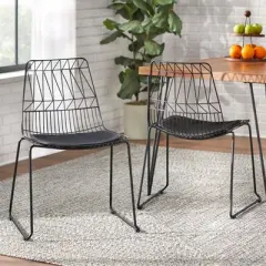 Set of 2 Picot Chairs Black - Lifestorey