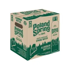 Poland Spring Aluminum Bottle Spring Water - 12pk/25 fl oz Bottles
