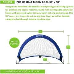 Champion Sports Pop-Up Half Moon Goal, 30" x 18"