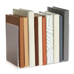 Juvale 6 Pack Acrylic Bookends for Shelves, Clear Book Ends L Shaped Book Stoppers for Office & Home, 4.5 x 7.1 in