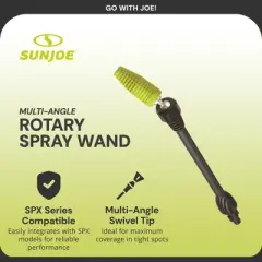 Sun Joe Multi-Angle Rotary Spray Wand for SPX Series Pressure Washers and Cleaning RVs, Homes or Cars, Delivers 3,000 PSI Water Pressure, SPX-MARW1