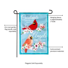 Evergreen Angels are Near Garden Linen Flag- 12.5 x 18 Inches Outdoor Decor for Homes and Gardens