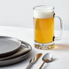 16 fl oz 2pk Glass Beer Mugs - Threshold&trade;: Traditional Clear Drinkware, Dishwasher-Safe, BPA & Lead-Free