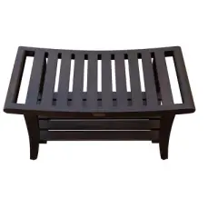 DecoTeak&reg; Harmony&reg; 30" Teak Wood Shower Bench with Shelf and LiftAide&reg; Arms in Woodland Brown Finish