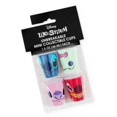 Silver Buffalo Disney Lilo & Stitch 4-Piece Plastic Mini Cup Set | Each Holds 1.5 Ounces