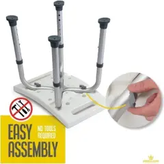 Shower Bench with 8 Adjustable Heights, Portable, Anti Slip, Lightweight and Durable &ndash; Bonus Back Scrubber and Additional Sponge - MedicalKingUsa