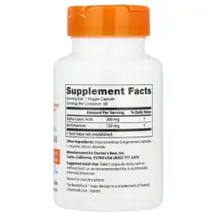 Doctor's Best Benfotiamine 150 + Alpha-Lipoic Acid 300, 60 Veggie Caps