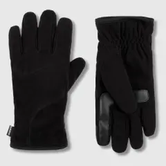 Isotoner Men's Handwear Fleece Pieced Gloves - Black