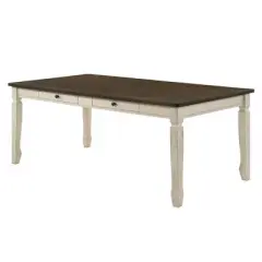 78" Fedele Dining Table Weathered Oak/Cream Finish - Acme Furniture