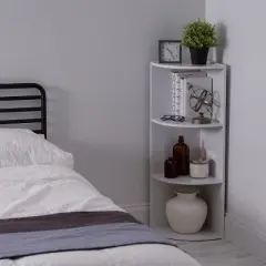 IRIS USA 3-Tier Small Spaces Corner Wood Bookshelf Storage