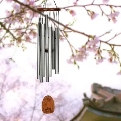Woodstock Wind Chimes Signature Collection  Woodstock Mindfulness Chime Silver Wind Chime