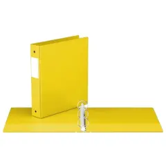 Davis Group 6pk 1.5" Premium Economy Round Ring Binders Yellow: Hard Cover, 275 Sheet Capacity, 2 Pockets, Polypropylene