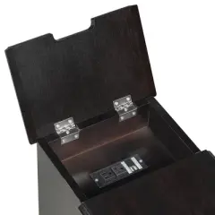 ORRD Vintage Flip Top End Table with USB 1 Drawer w/ cup holders, bookshelf&mdash;ideal for small living spaces