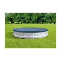 Intex 28031E 12 Foot Round Frame Set Easy Above Ground Swimming Pool Debris Cover with Tie-Down Ropes and Drain Holes, (Pool Sold Separately)