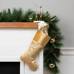 Northlight 20.5" Gold Glittered Swirl Christmas Stocking with Velveteen Cuff