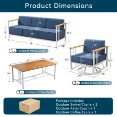 Outdoor Swivel Rocker Patio Chairs High Back Wicker Patio Furniture