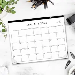 Blue Sky Monthly Desk Pad Planning Calendar 22"x17" Standard Black and White