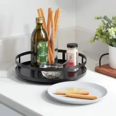 1-Tier Metal Lazy Susan Turntable Black - Brightroom&trade;: Round Steel Serving Tray, Powder-Coated Finish, 11" Diameter