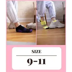 Toe Heel Cushioned Contrasting Running Ankle Socks - 12 Pairs