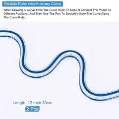 Unique Bargains Flexible Curve Plastic Bendable Markings Ruler for Drawing Sewing