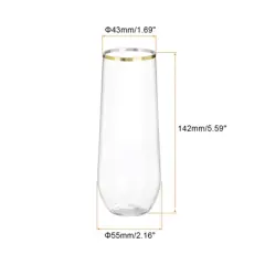 Unique Bargains Elegant Stemless Lightweight Champagne Flutes Glasses 1 Pc