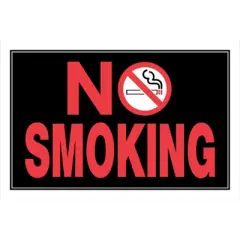 Hillman English Black No Smoking Sign 8 in. H X 12 in. W - Case of 6