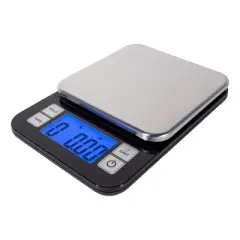 Escali Nutro Digital Scale Black: Stainless Steel Kitchen & Food Scale with Backlit Display, 15 lb Capacity, Battery Included