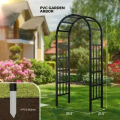 Karl Home 7.2FT Black PVC Garden Arbor
