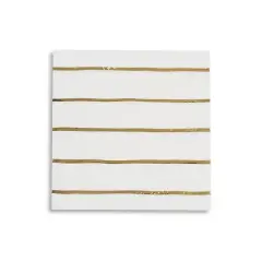 Daydream Society - Gold Frenchie Striped Petite Napkins - Pack of 16 Paper Napkins